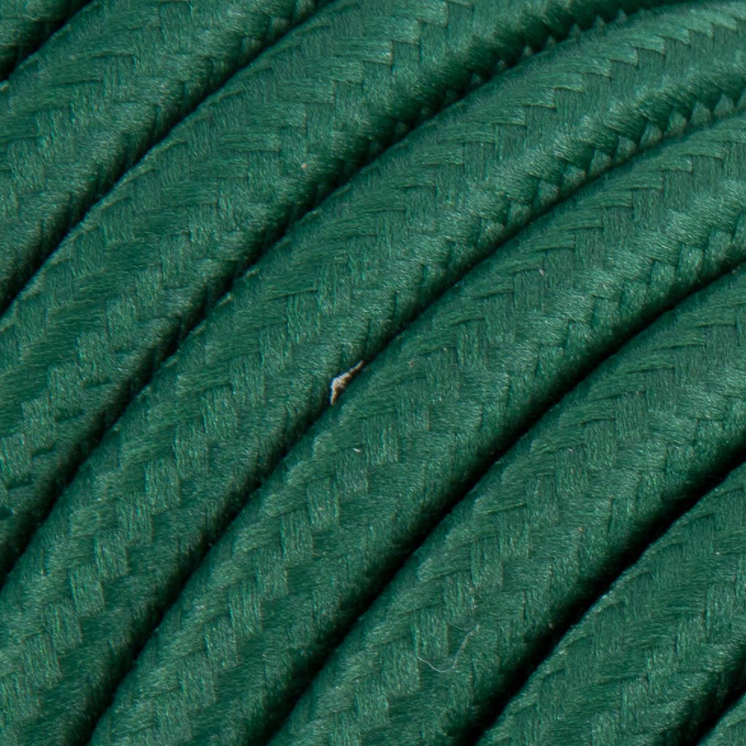 Premium Round Fabric Lighting Cable Rayon - Dark Green