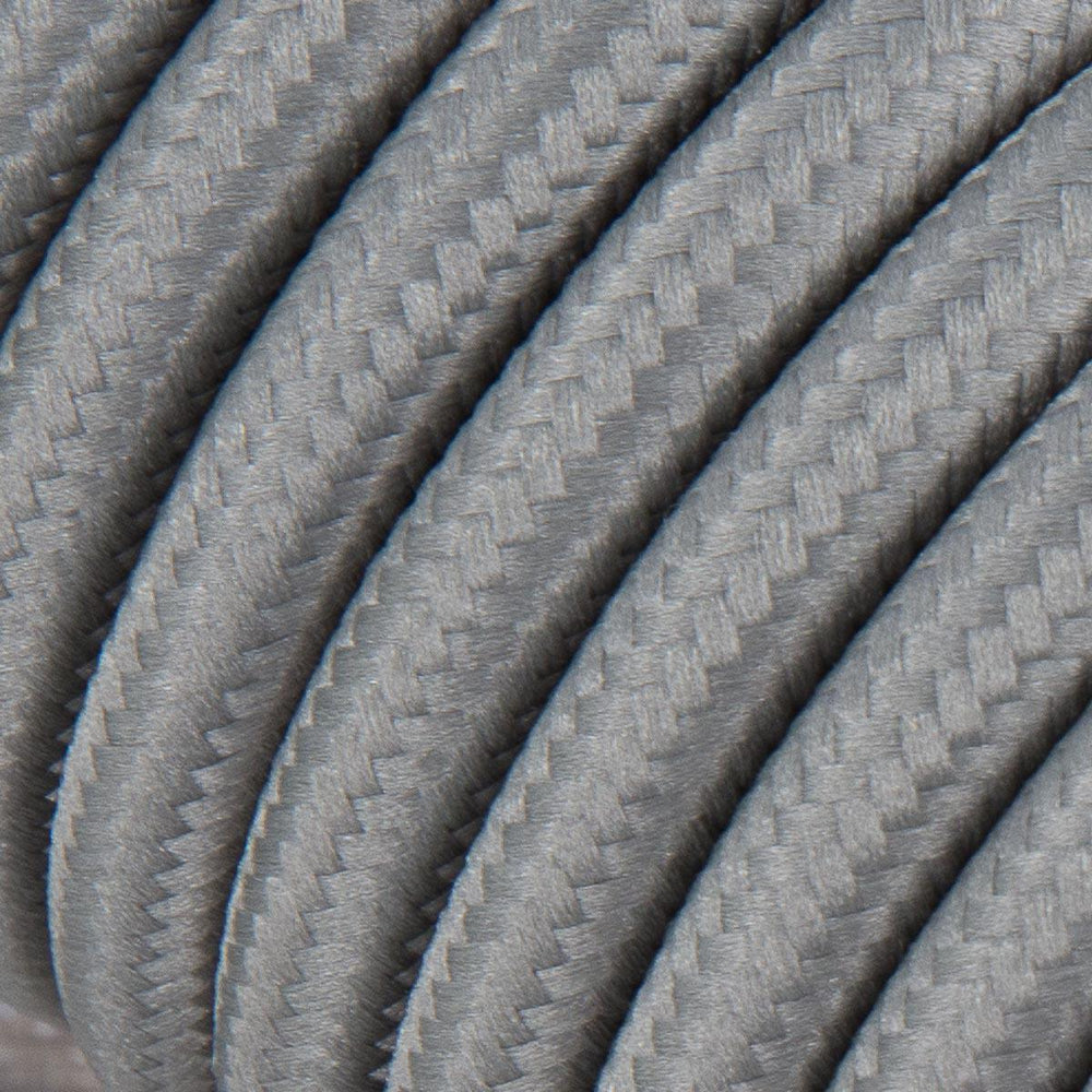 Premium Round Fabric Lighting Cable Rayon - Grey
