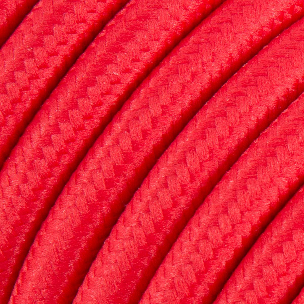 Premium Round Fabric Lighting Cable Rayon - Red