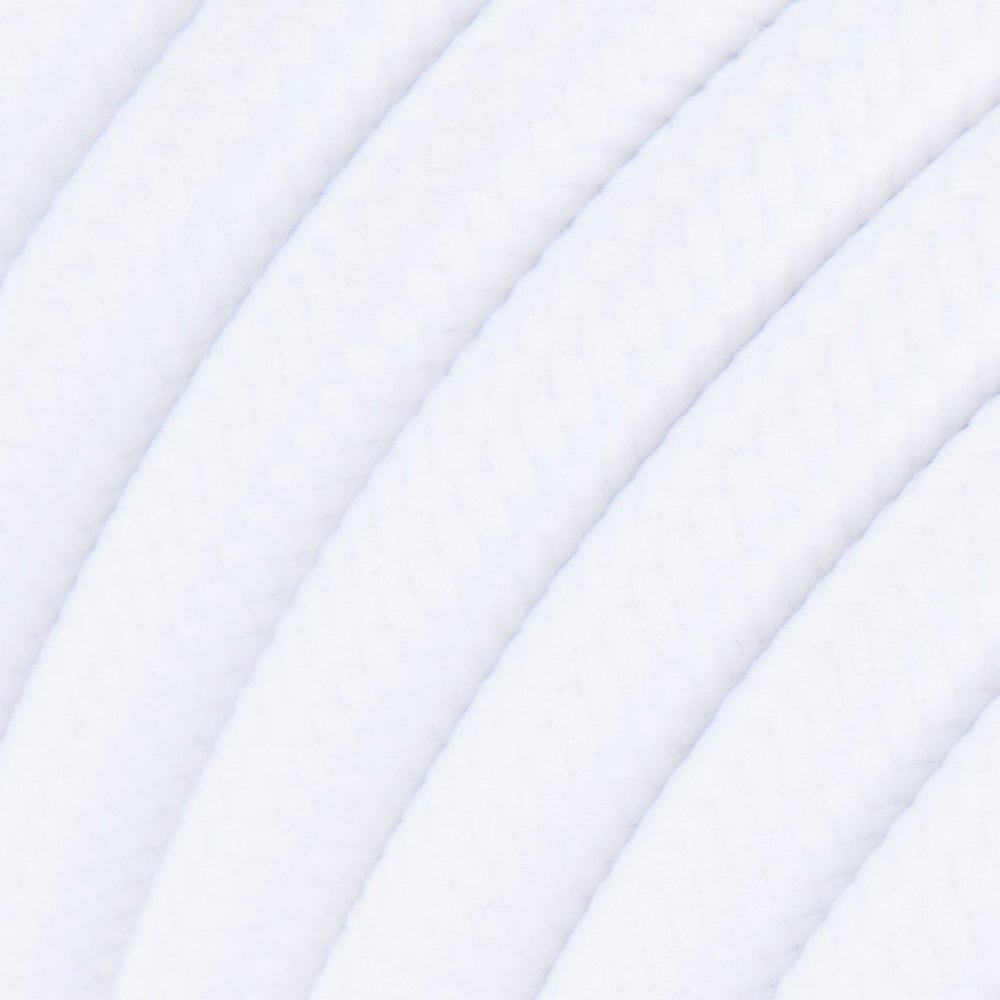 Premium Round Fabric Lighting Cable Rayon - White