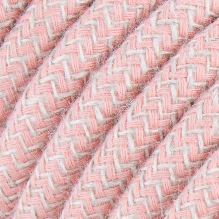 Premium Round Fabric Lighting Cable ZigZag - Ancient Pink