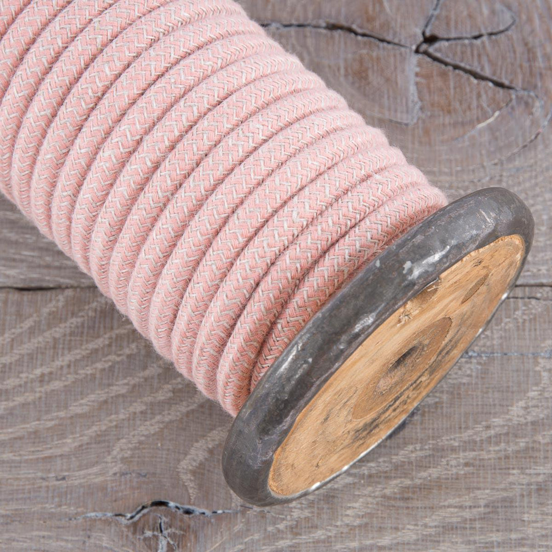Premium Round Fabric Lighting Cable ZigZag - Ancient Pink