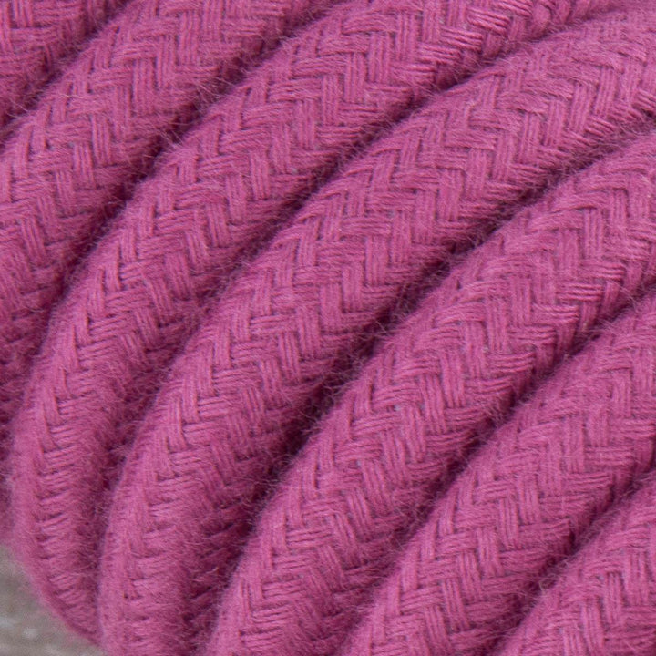 Premium Round Fabric Lighting Cable cotton - Fuchsia