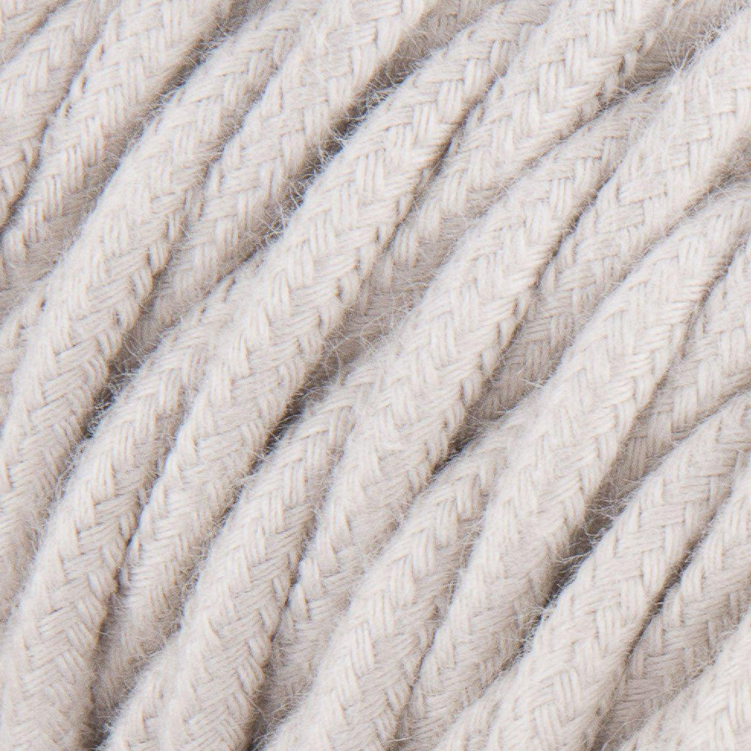 Premium Twisted Fabric Lighting Cable Cotton - Dove
