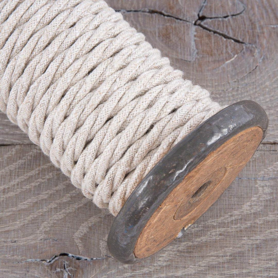 Premium Twisted Fabric Lighting Cable Linen - Neutral