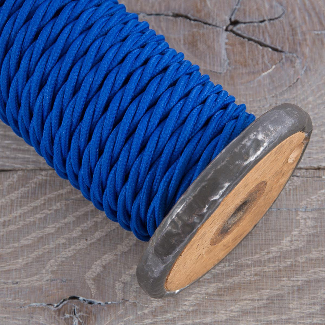 Premium Twisted Fabric Lighting Cable Rayon - Blue