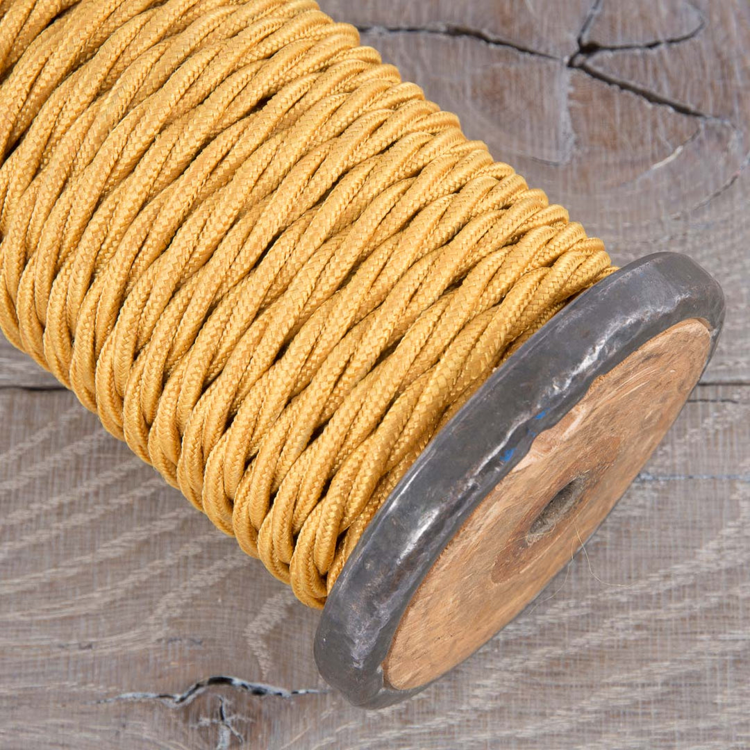 Premium Twisted Fabric Lighting Cable Rayon - Gold