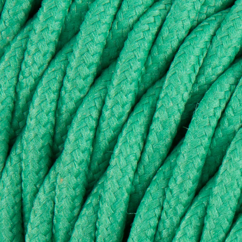 Premium Twisted Fabric Lighting Cable Rayon - Green