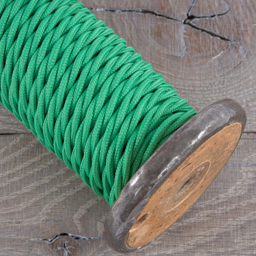 Premium Twisted Fabric Lighting Cable Rayon - Green