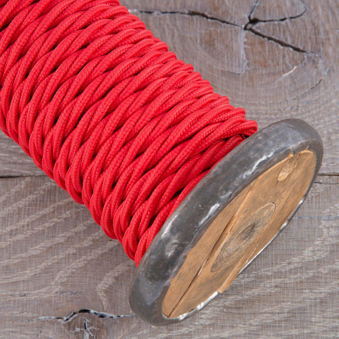 Premium Twisted Fabric Lighting Cable Rayon - Red