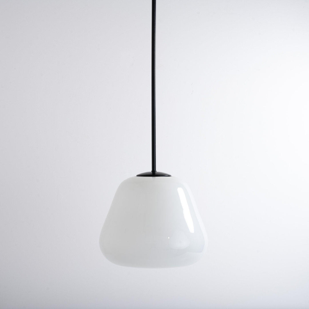 RECLAIMED LARGE TRAPEZOID OPALINE PENDANT LIGHTS BY FALKS