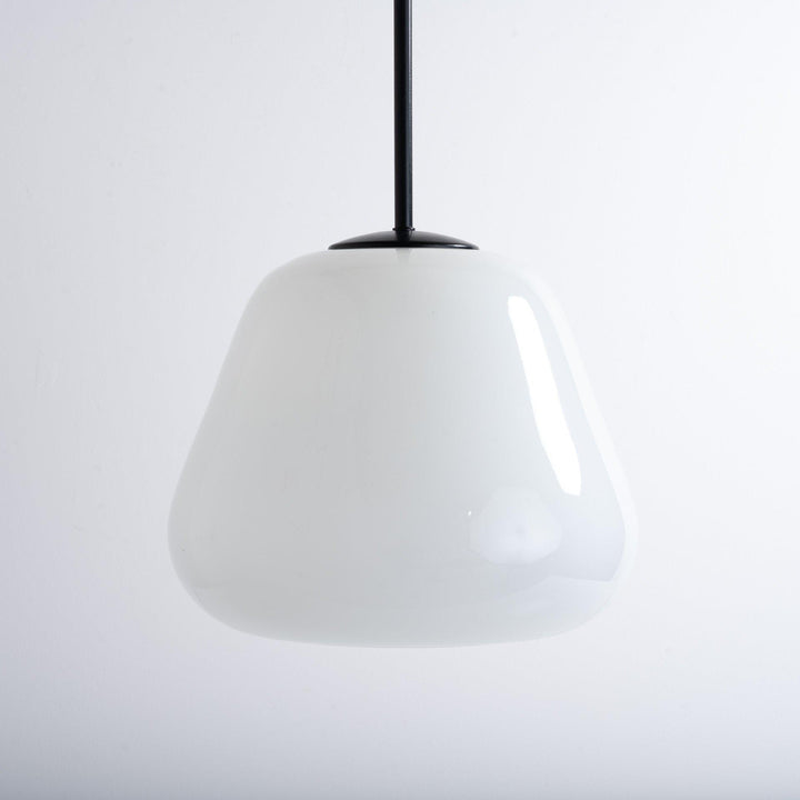 RECLAIMED LARGE TRAPEZOID OPALINE PENDANT LIGHTS BY FALKS