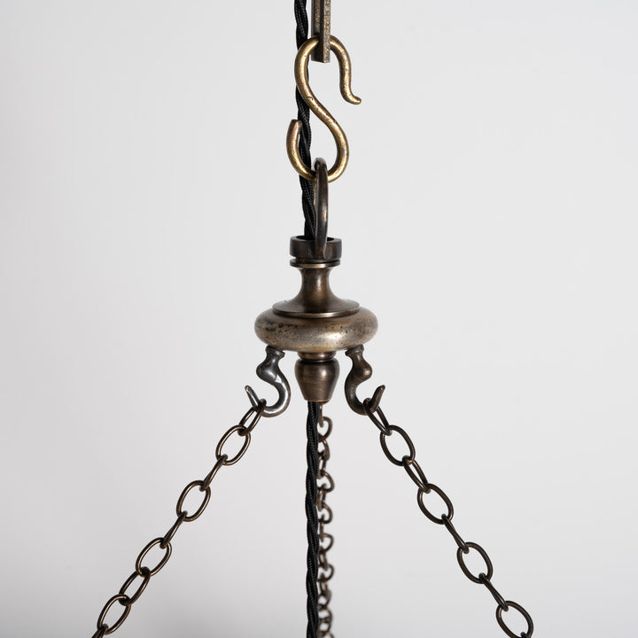 Rare 16 inch Jefferson Moonstone Deep Bowl Plafonnier with Exceptional Quality Cast Fittings