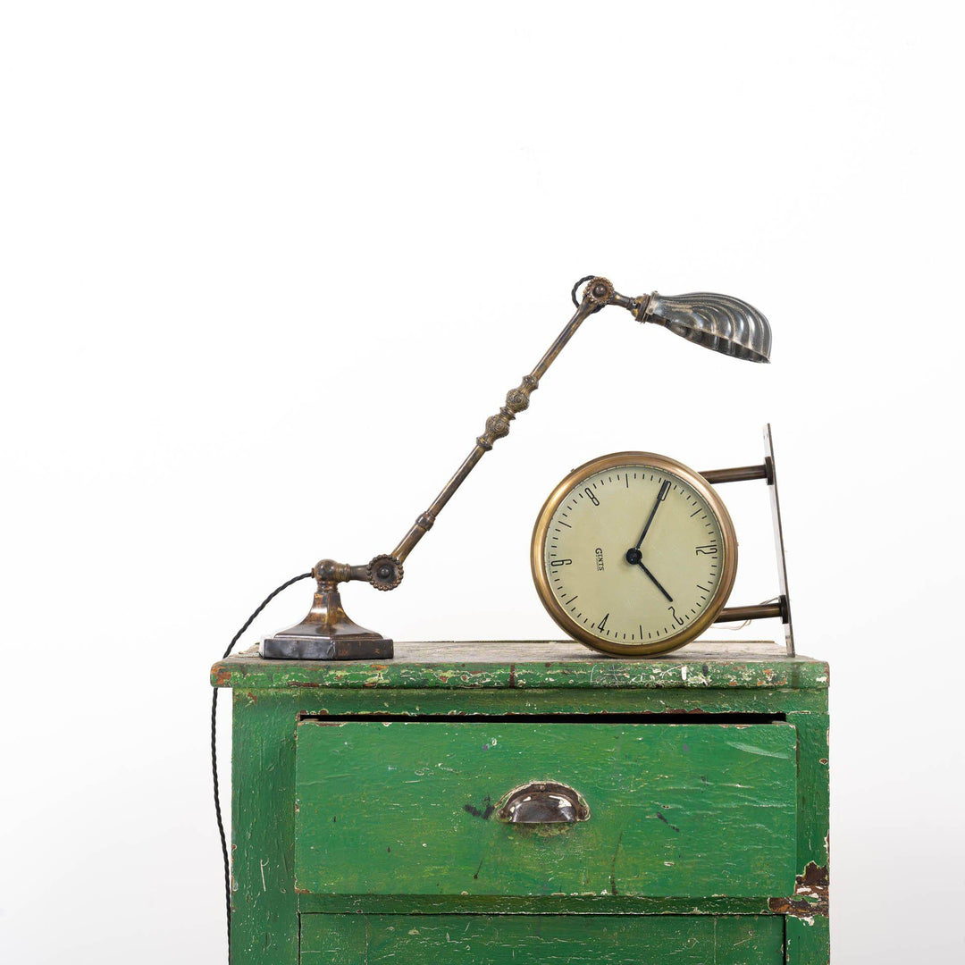 Rare Antique Brass Double Sided Clock by Gents of Leicester