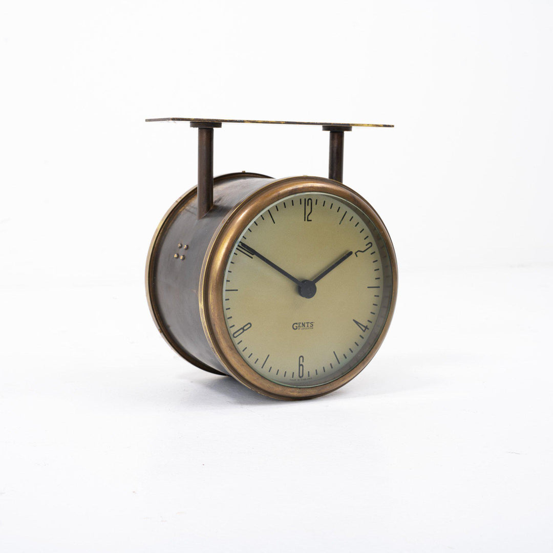 Rare Antique Brass Double Sided Clock by Gents of Leicester