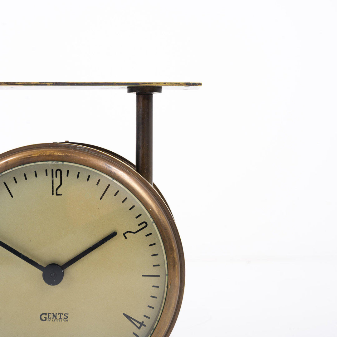 Rare Antique Brass Double Sided Clock by Gents of Leicester