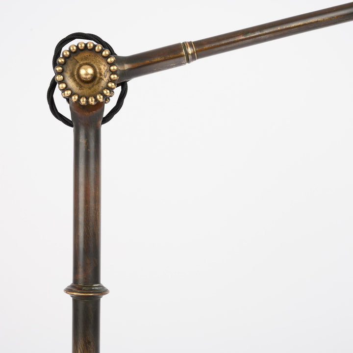 Rare Brass Bankers Lamp with Daisy Joints by John Dugdill and Co