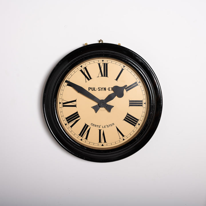Rare Early Antique Timber Cased Pul-Syn-Etic Slave Clock by Gent of Leicester