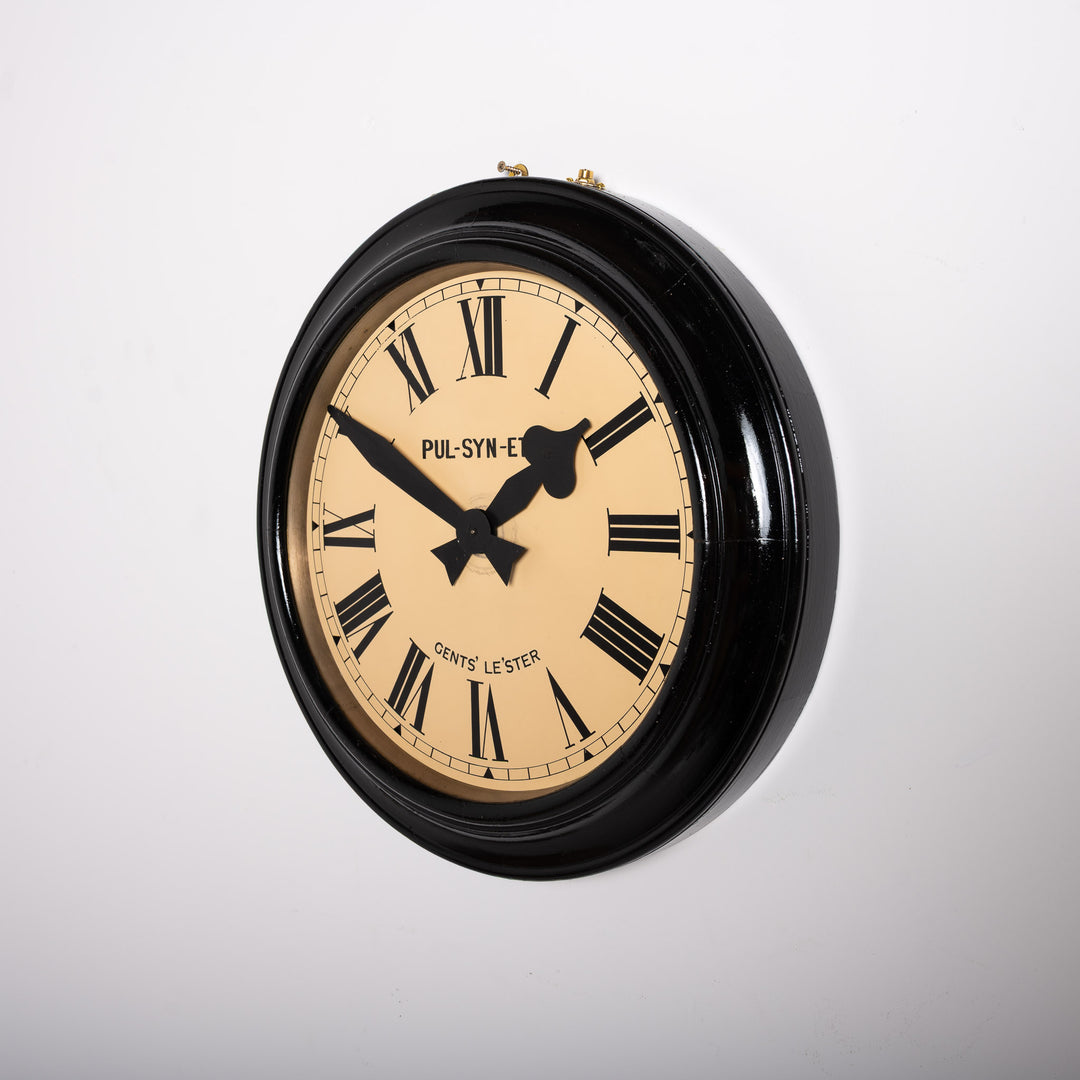 Rare Early Antique Timber Cased Pul-Syn-Etic Slave Clock by Gent of Leicester