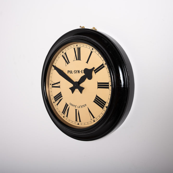 Rare Early Antique Timber Cased Pul-Syn-Etic Slave Clock by Gent of Leicester