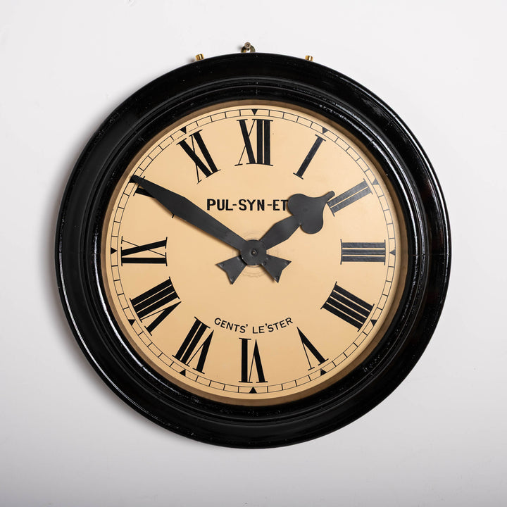 Rare Early Antique Timber Cased Pul-Syn-Etic Slave Clock by Gent of Leicester