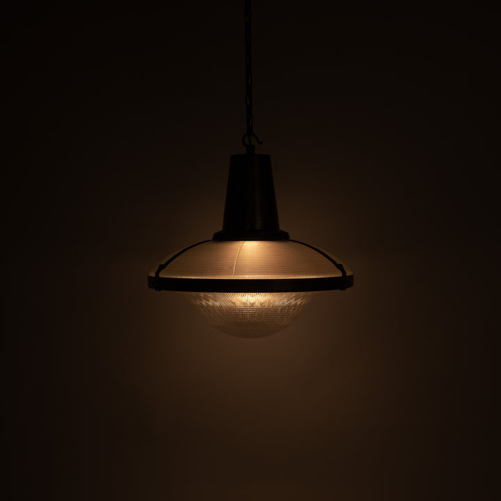 Rare Extra Large Holophane "Ripple-Lite" Glass Pendant Light