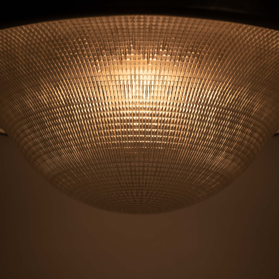 Rare Extra Large Holophane "Ripple-Lite" Glass Pendant Light