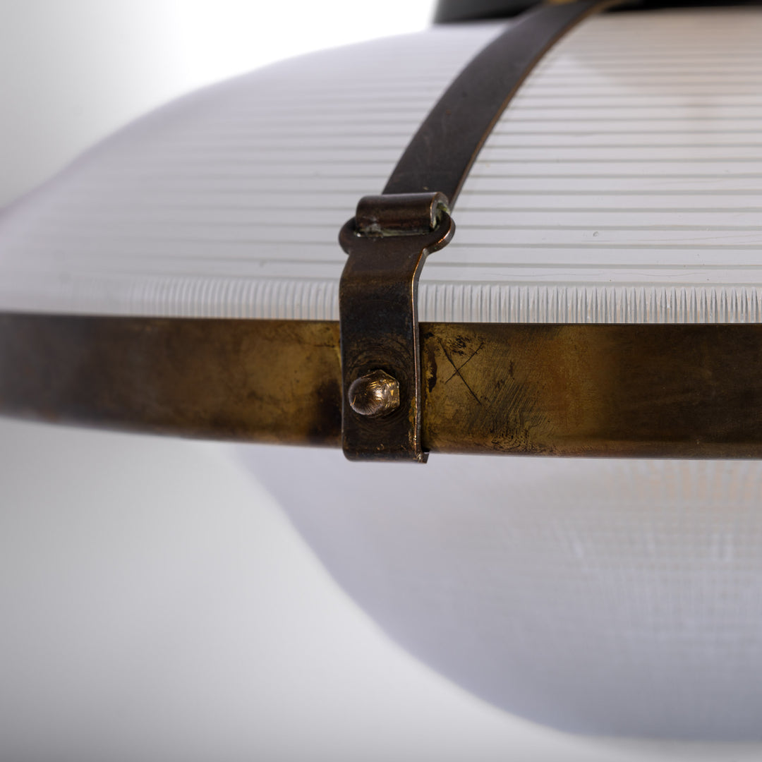 Rare Extra Large Holophane "Ripple-Lite" Glass Pendant Light