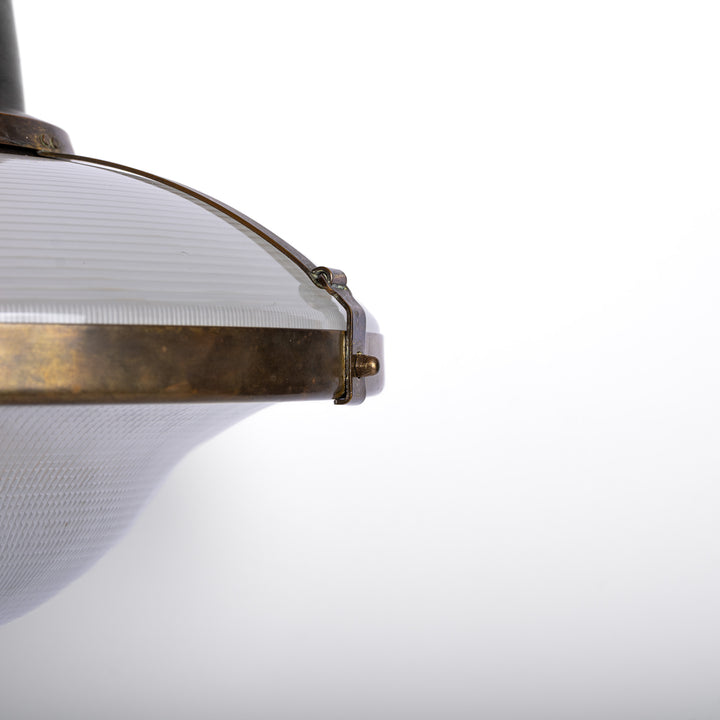 Rare Extra Large Holophane "Ripple-Lite" Glass Pendant Light