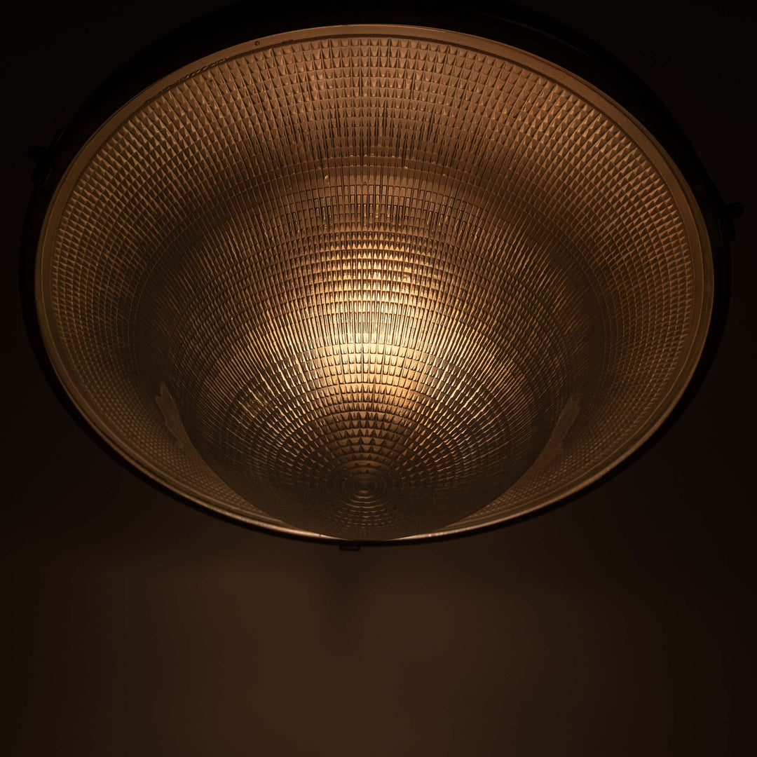 Rare Extra Large Holophane "Ripple-Lite" Glass Pendant Light