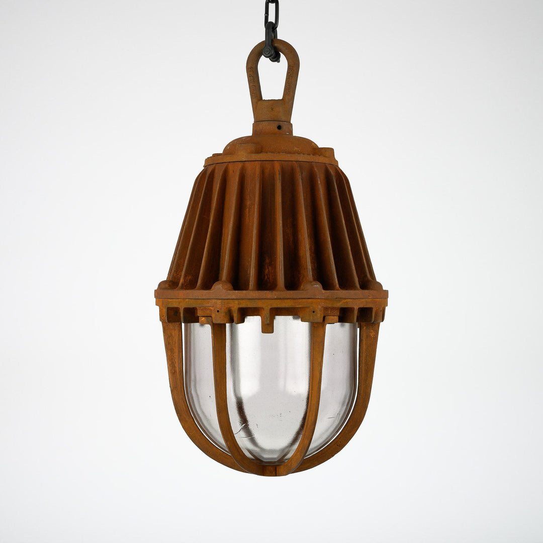 Rare Extra Large Revo Tipton Cast Iron Explosion Proof Industrial Pendant Lights