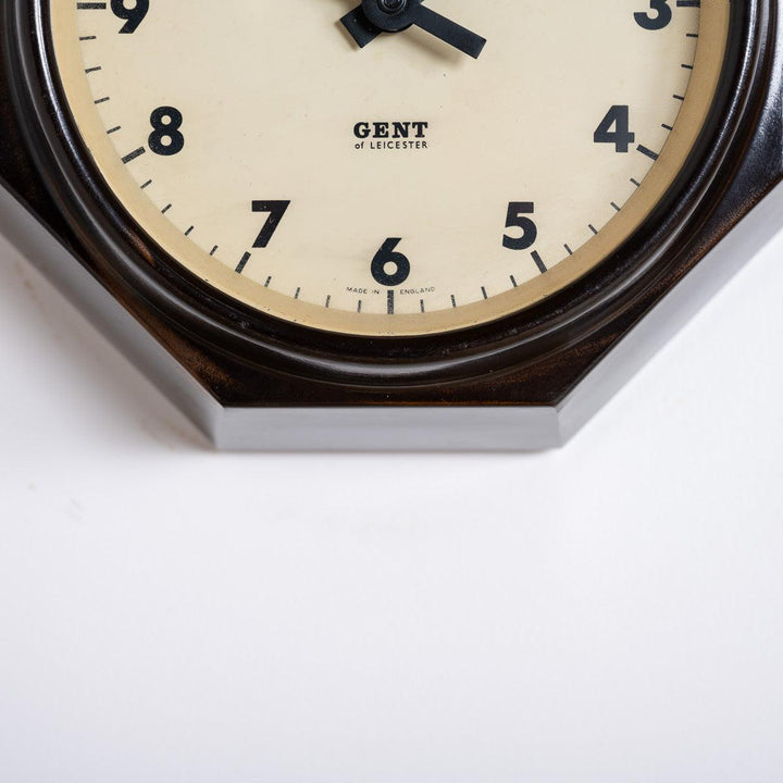 Rare Extra Small Octagonal Bakelite Wall Clock by Gent of Leicester