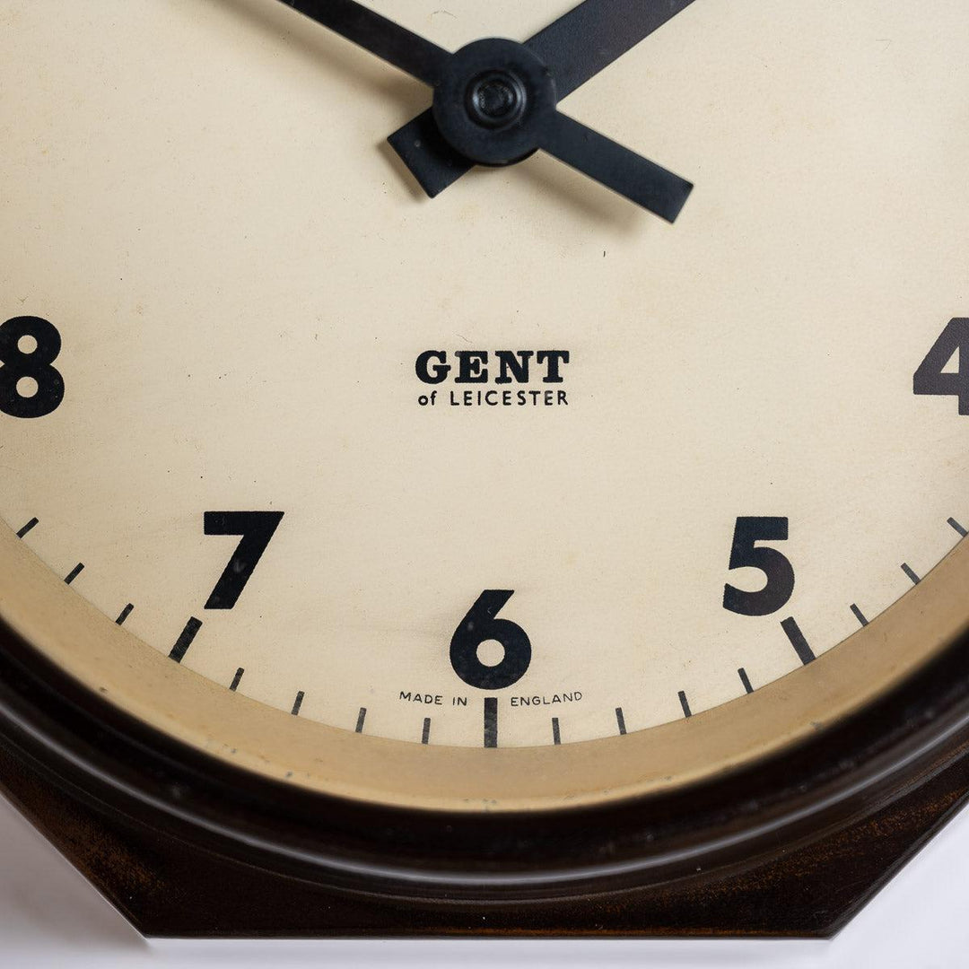 Rare Extra Small Octagonal Bakelite Wall Clock by Gent of Leicester