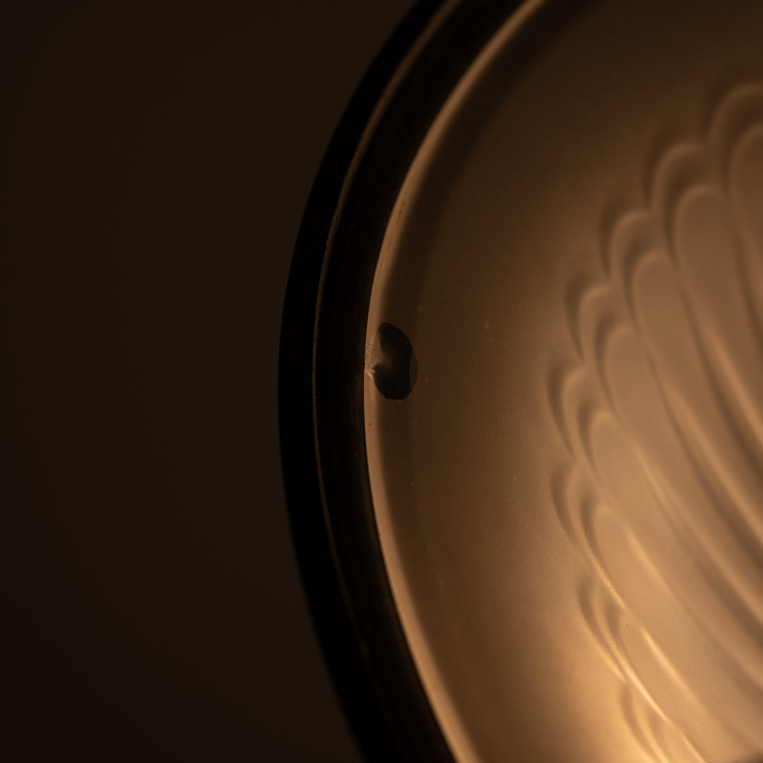 Rare Large F&C Osler Satin Glass Plafonnier Light with Original Heavy Cast Bronze Fittings