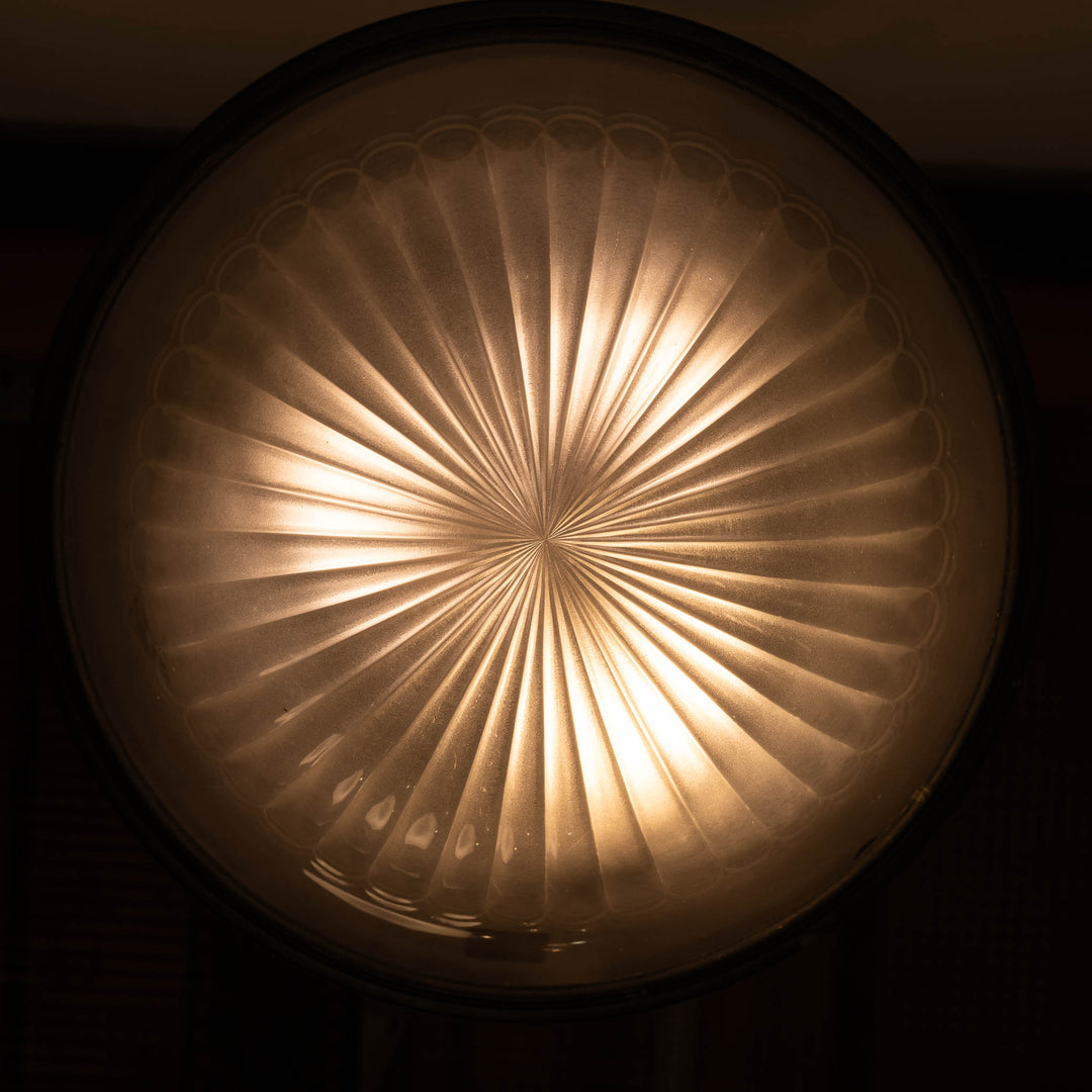 Rare Large F&C Osler Satin Glass Plafonnier Light with Original Heavy Cast Bronze Fittings