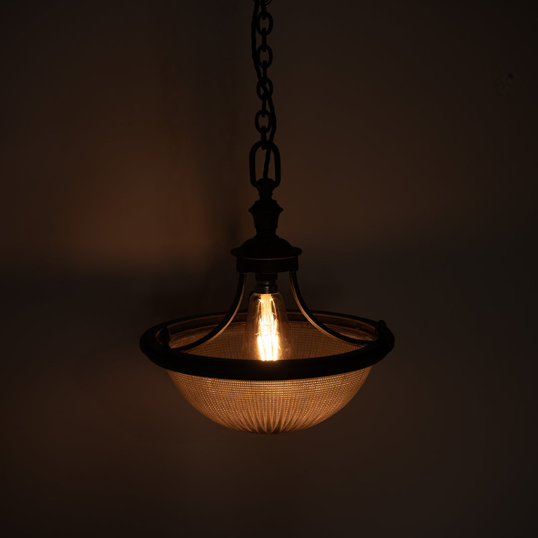 Rare Run of Seven Holophane Blondel Stiletto Bowls in Cast Brass Frames