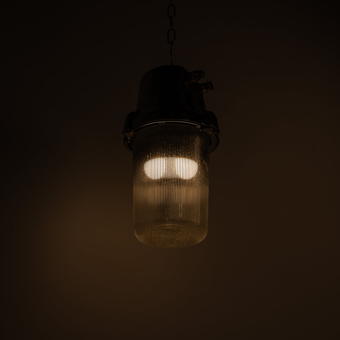 Rare Vintage Explosion-Proof Industrial Pendant Light by Victor