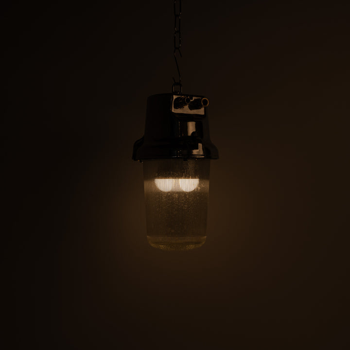 Rare Vintage Explosion-Proof Industrial Pendant Light by Victor