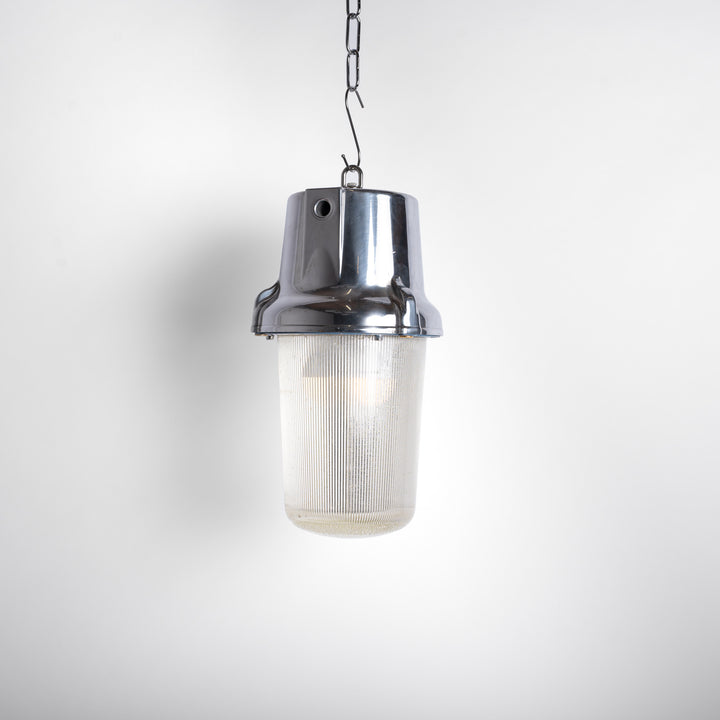 Rare Vintage Explosion-Proof Industrial Pendant Light by Victor