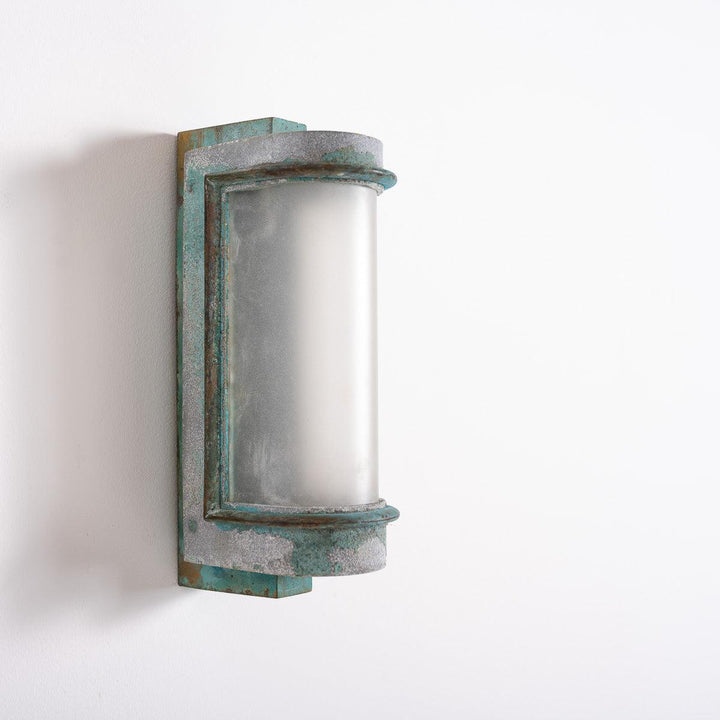 Reclaimed Art Deco Cast Bronze Cinema Wall Sconces with Original Verdigris Patina