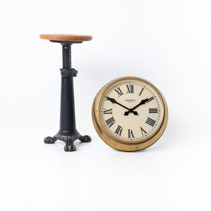 Reclaimed British Industrial Brass Wall Clock by Magneta London