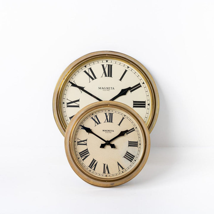 Reclaimed British Industrial Brass Wall Clock by Magneta London