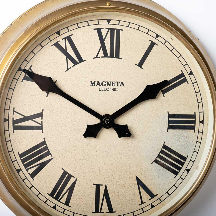 Reclaimed British Industrial Brass Wall Clock by Magneta London