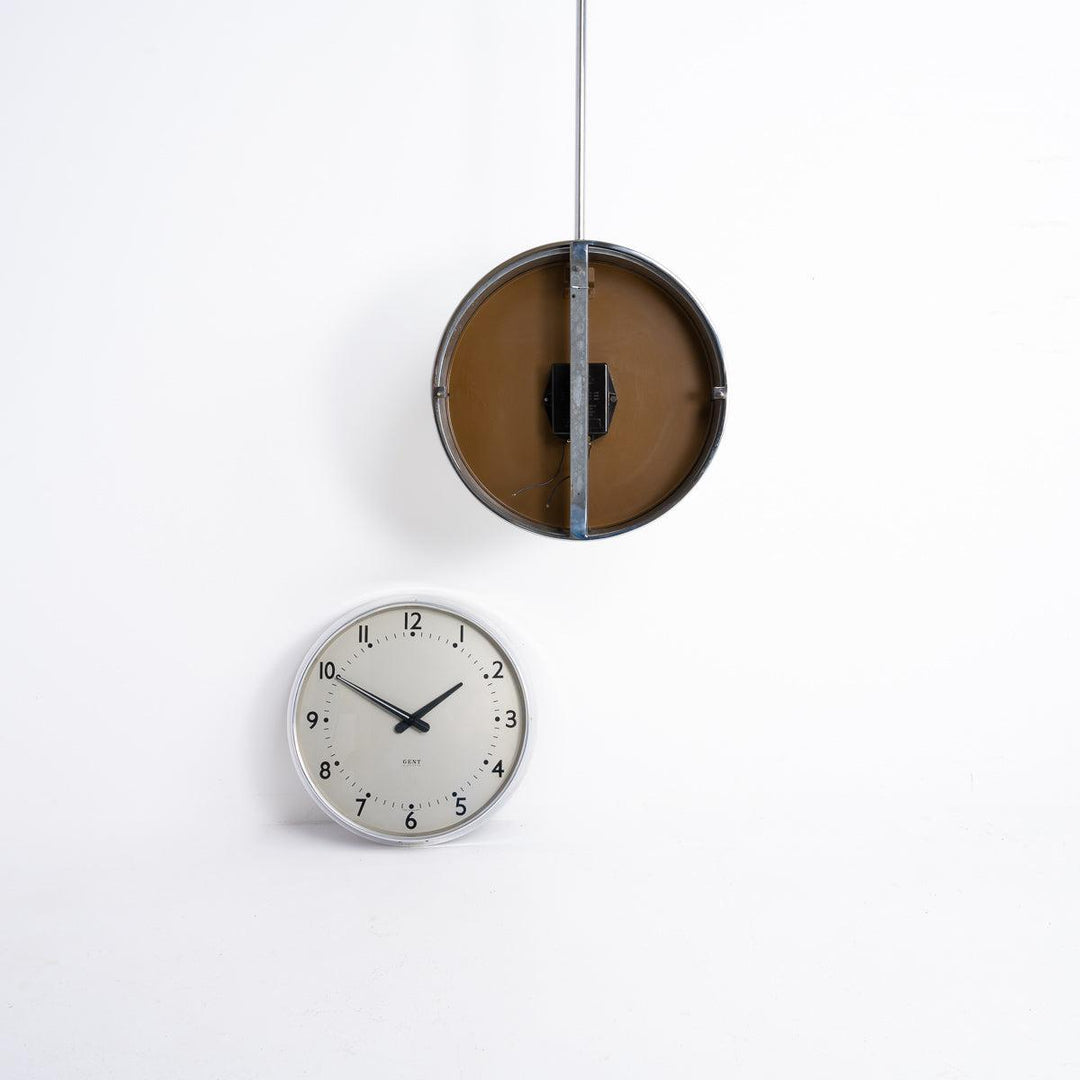Reclaimed Double Sided Electric Factory Clock by Gent of Leicester