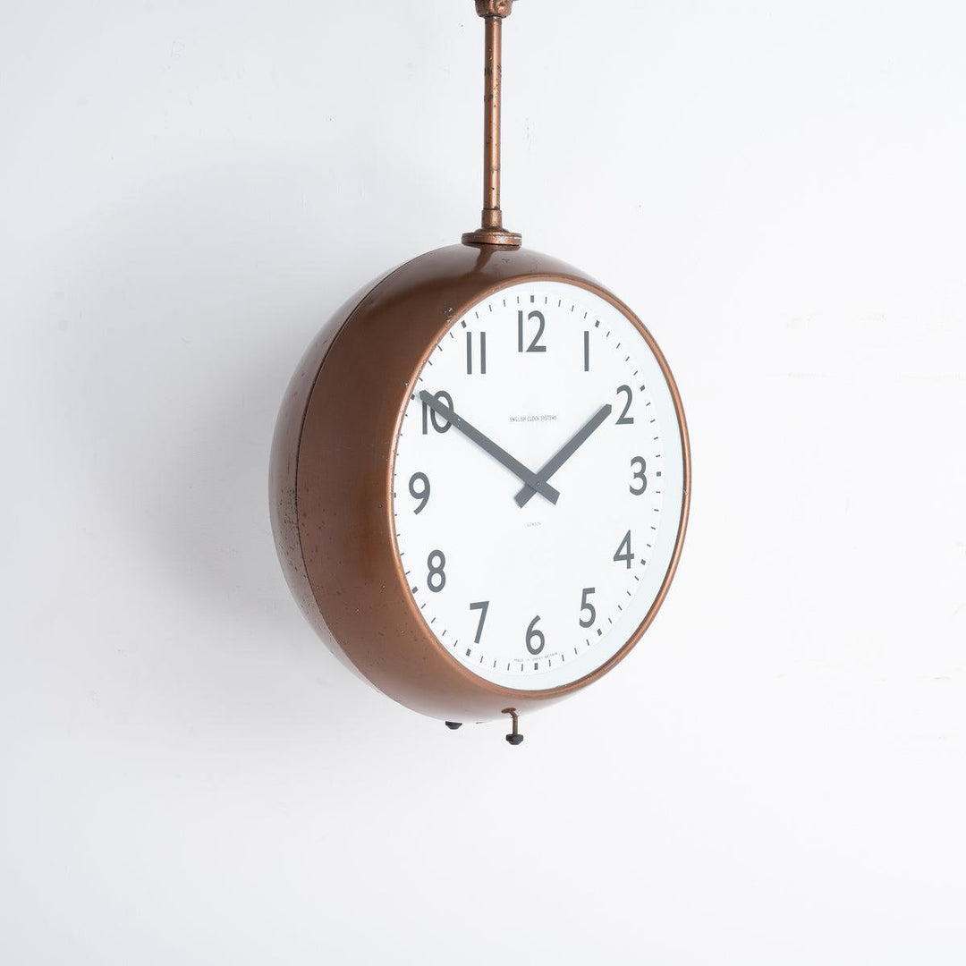 Reclaimed Double Sided Factory Clock by English Clock Systems