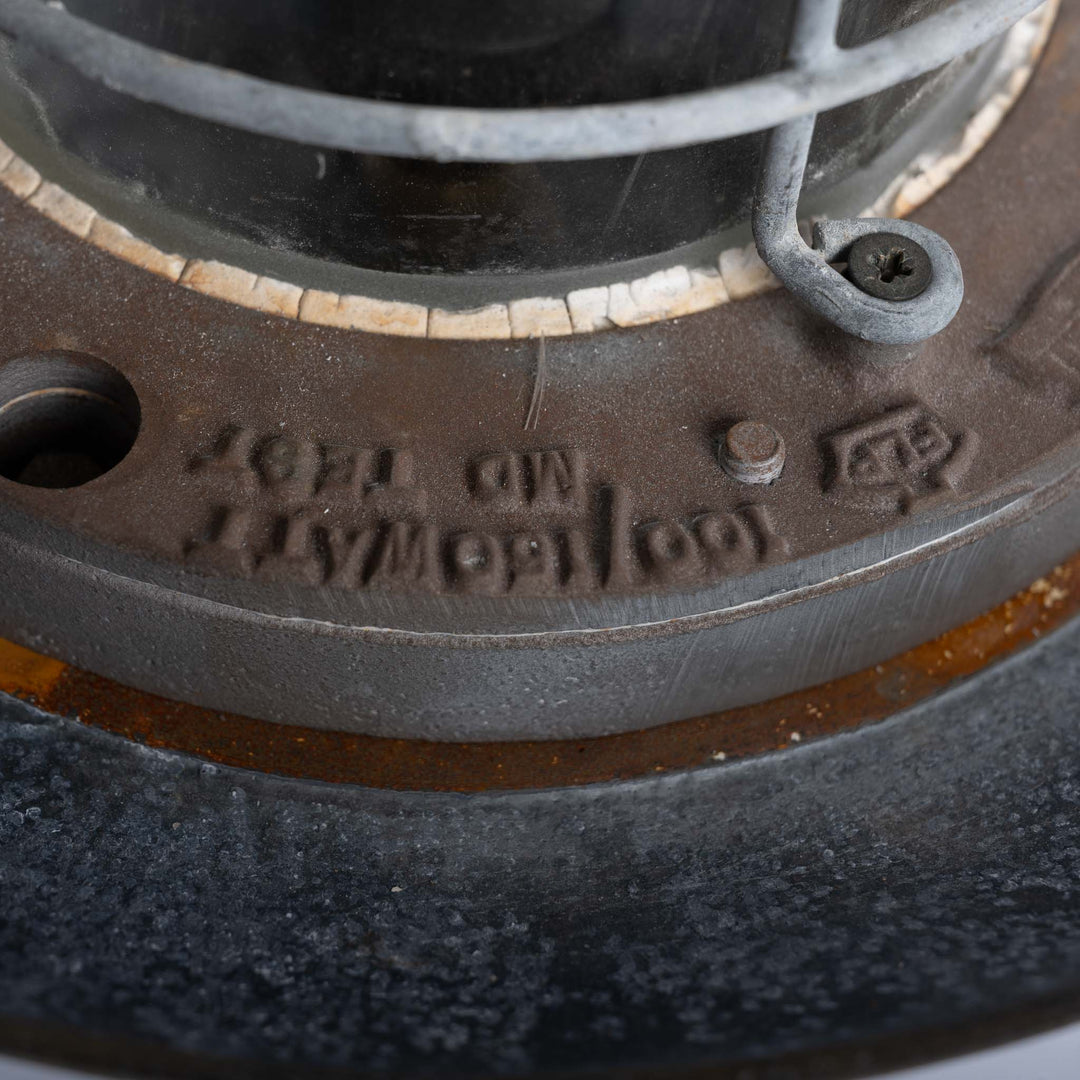 Reclaimed Heavy Cast Iron Industrial Flameproof Well Glass Pendant Lights by Walsall Conduits Ltd