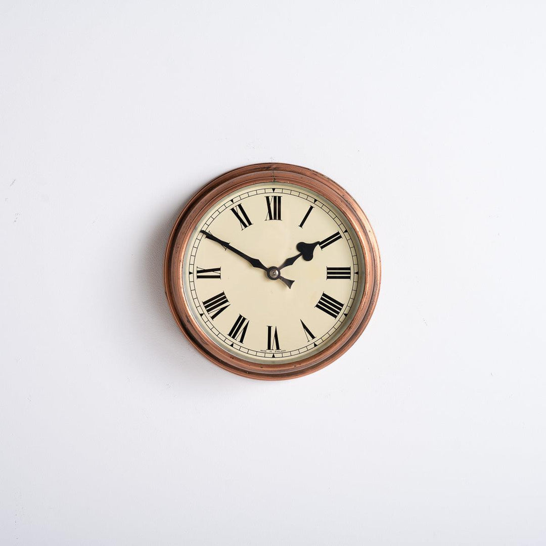 Reclaimed Industrial Aged Spun Copper Case Wall Clock by Synchronome