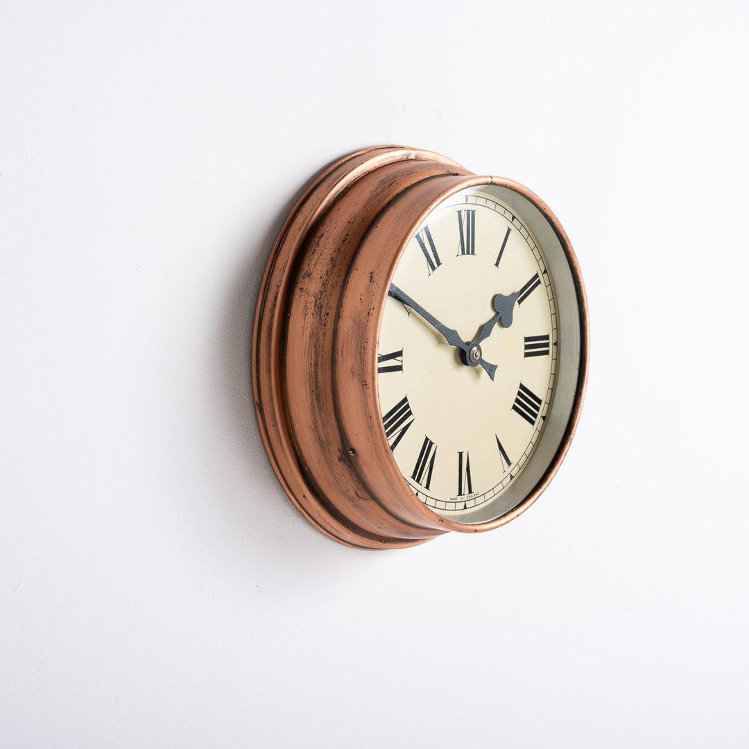 Reclaimed Industrial Aged Spun Copper Case Wall Clock by Synchronome