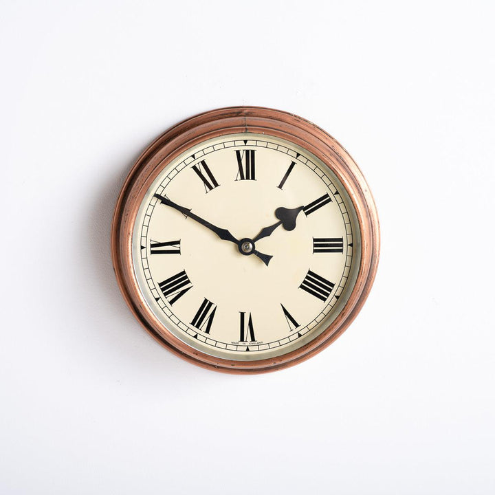 Reclaimed Industrial Aged Spun Copper Case Wall Clock by Synchronome