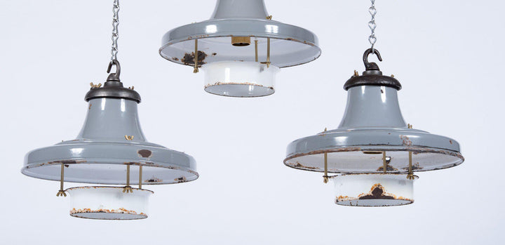 Reclaimed Industrial Bi-Flector Pendant Lights by Benjamin Electric